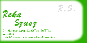 reka szusz business card